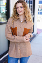 Start Your Day Rust Flannel Plaid Oversized Shacket