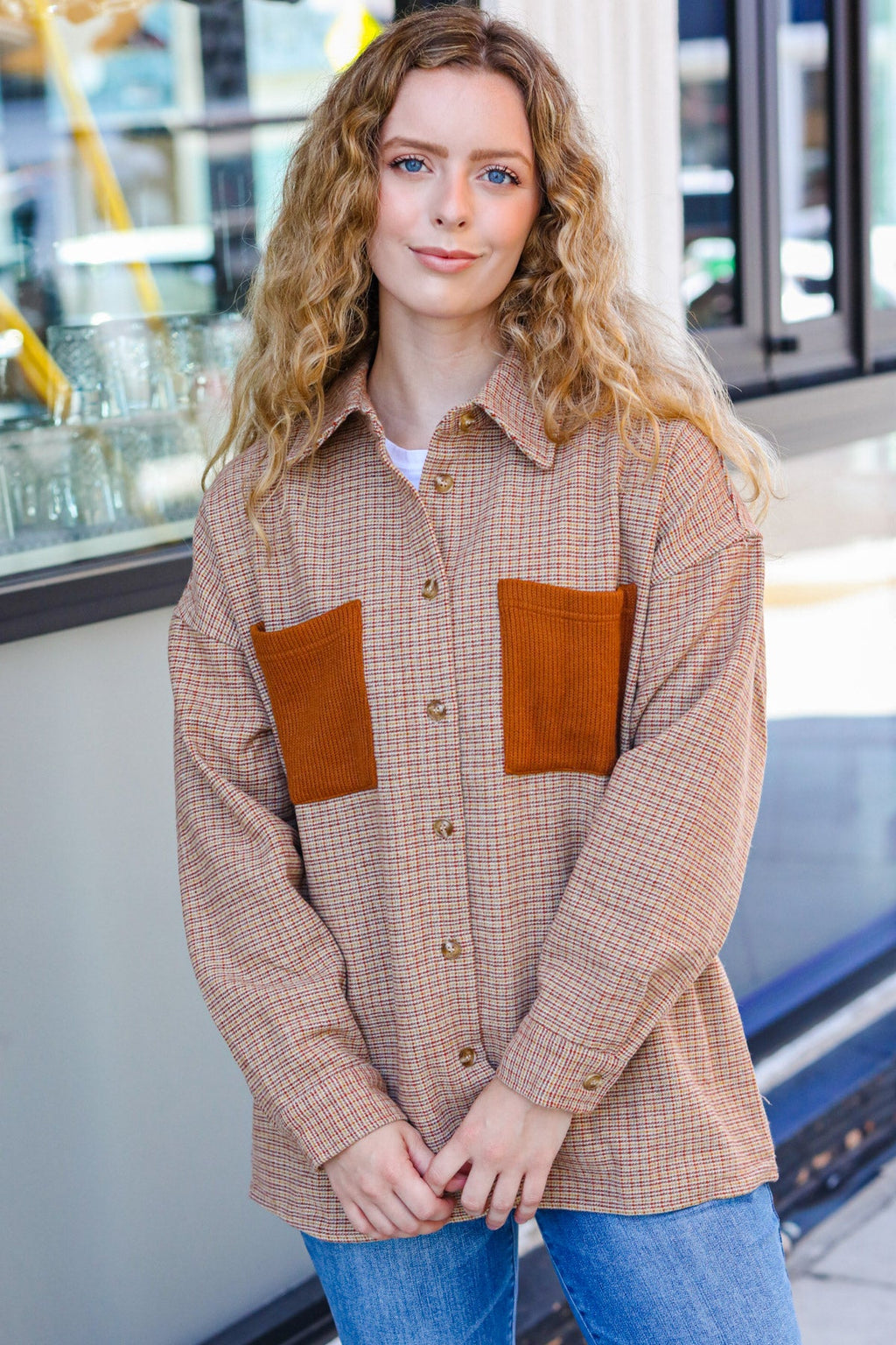 Start Your Day Rust Flannel Plaid Oversized Shacket