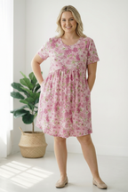 In the Sunshine Fuchsia Babydoll Dress