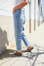 Judy Blue High-Rise Boyfriend Cuffed Hem Star Pocket Jeans
