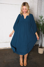 Saphire Skies Woven Crinkled Dress