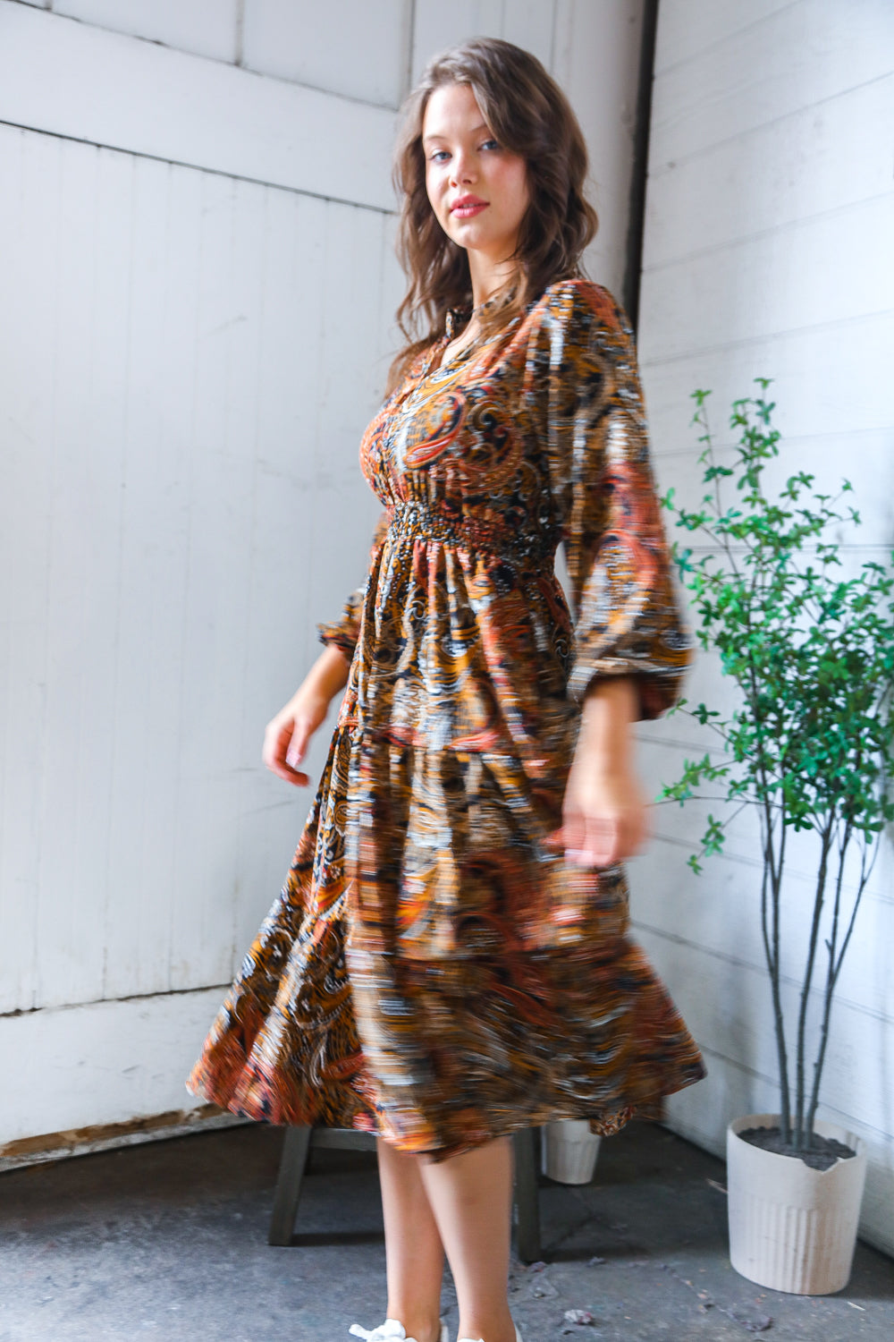 Golden Hour Glamorous Smocked Maxi Dress