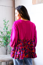 Fuchsia Fizz Drop Shoulder Babydoll Blouse