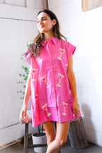 In A Pink Martini Mood Sequin T Shirt Dress