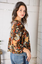 Apple Cider Patchwork Print Blouse