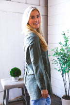 Read Between the Lines Olive Button Cotton Tunic