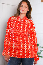 Red Hot Ruffles Woven Blouse