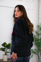 Glow Up Pink and Black Hooded Jacket