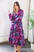Floral Symphony Smocked Waist Dress