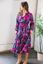 Floral Symphony Smocked Waist Dress