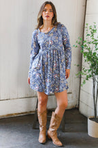 Midnight Meadows Charcoal Swing Dress