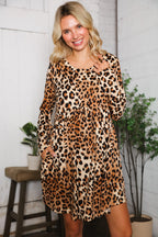 Sweet & Spotted Leopard Babydoll Tunic Dress