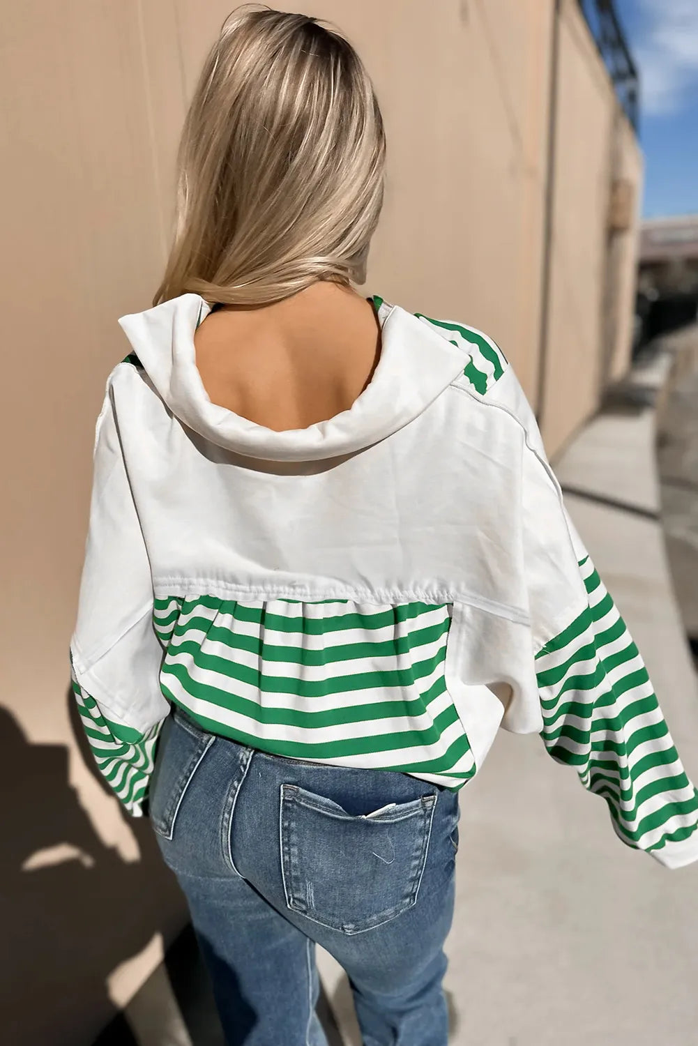 Piper Stripe Collared V Neck Top