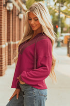 Rianne Waffle Knit Henley Sweatshirt
