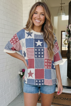 Stars and Stripes Patchwork Oversized Top