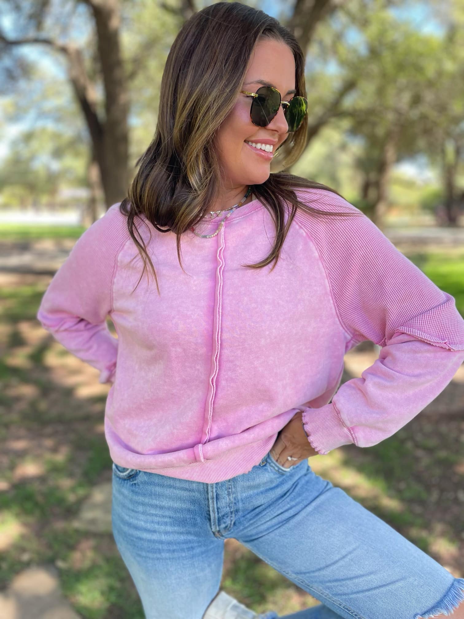 PREORDER: Tara Exposed Seam Sweatshirt