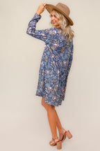 Midnight Meadows Charcoal Swing Dress