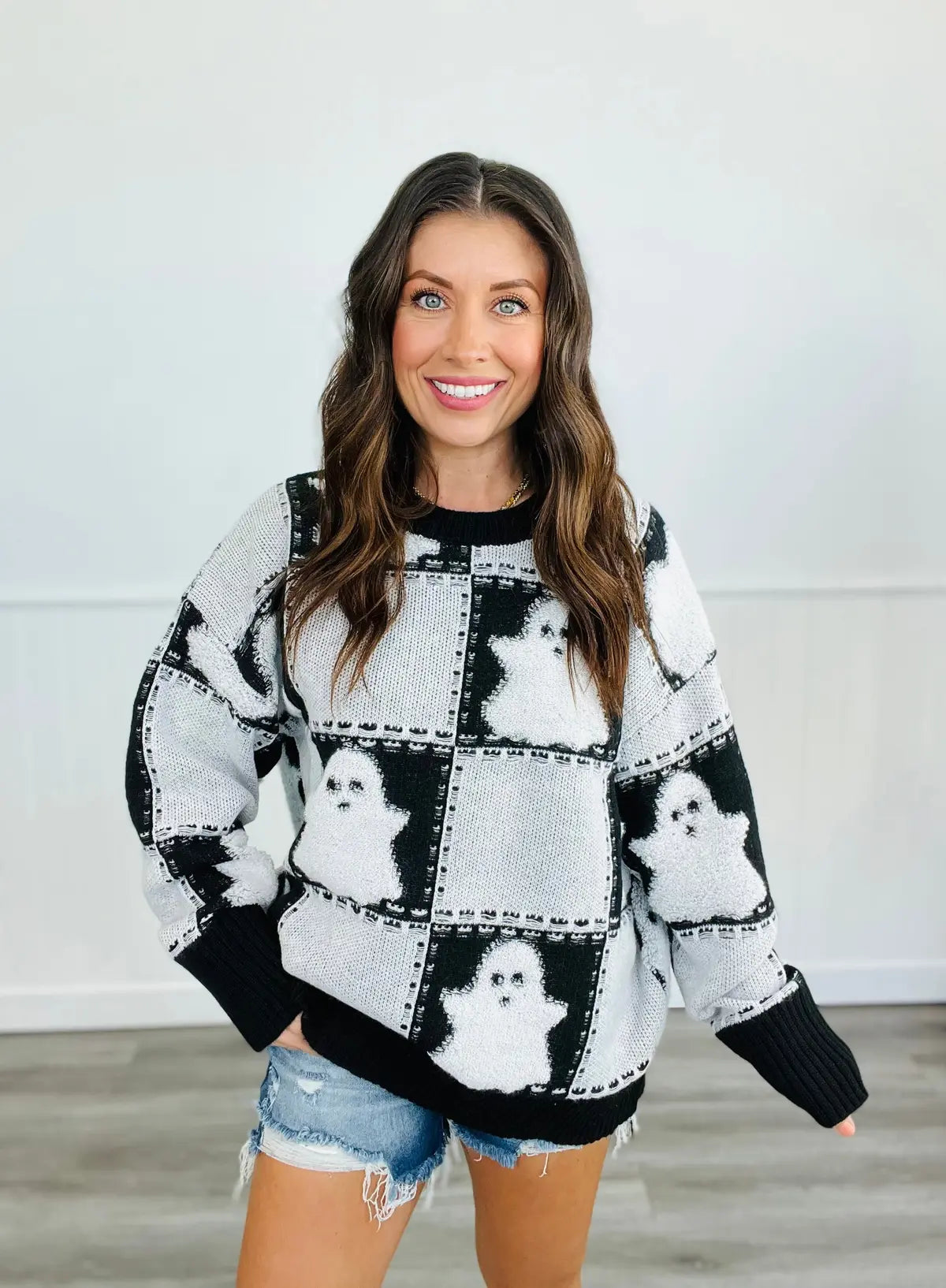 Ghost Checkered Knit Sweater