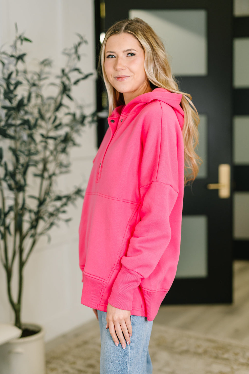 A Million Different Reasons Hooded Pullover in Fuchsia