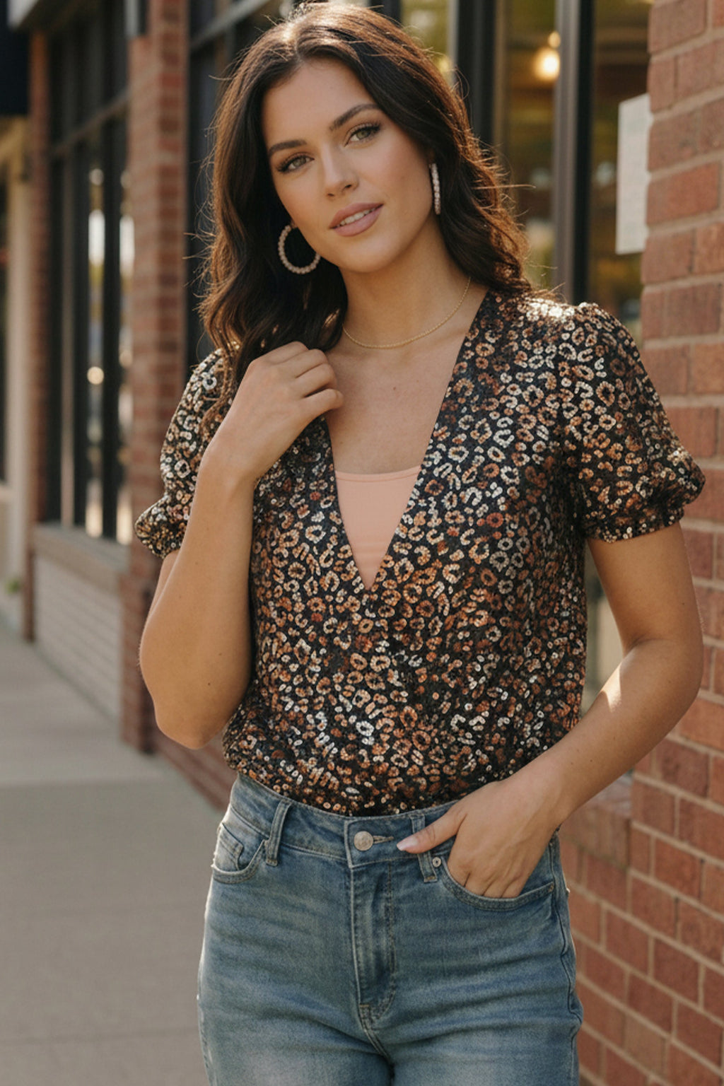 Midnight Leopard Shimmer Bodysuit