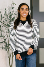 Almost Therapeutic Drop Shoulder Pullover in White and Black