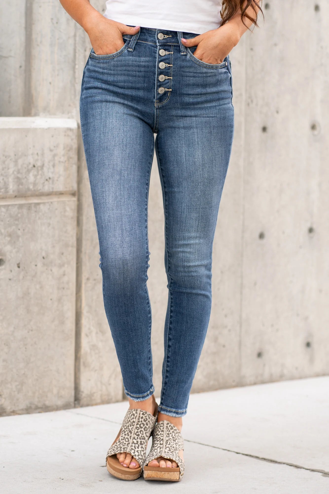 Penelope High Rise Button Fly Skinny Jean