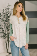 Because I Can Drop Shoulder Henley Top