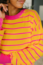 Bold Comfort Contrast Drop Shoulder Pullover