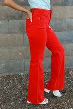 Amber Tummy Control Garment Dyed Flare Jean