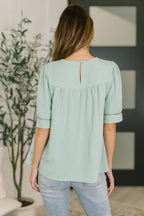 Caught You Looking Crinkle Woven Blouse