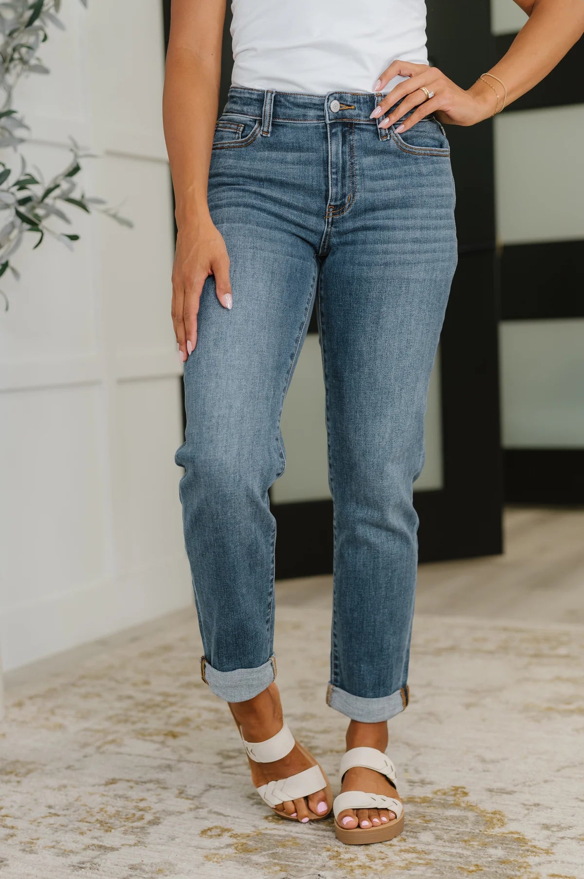 Kimber Mid Rise Boyfriend Cuffed Jean