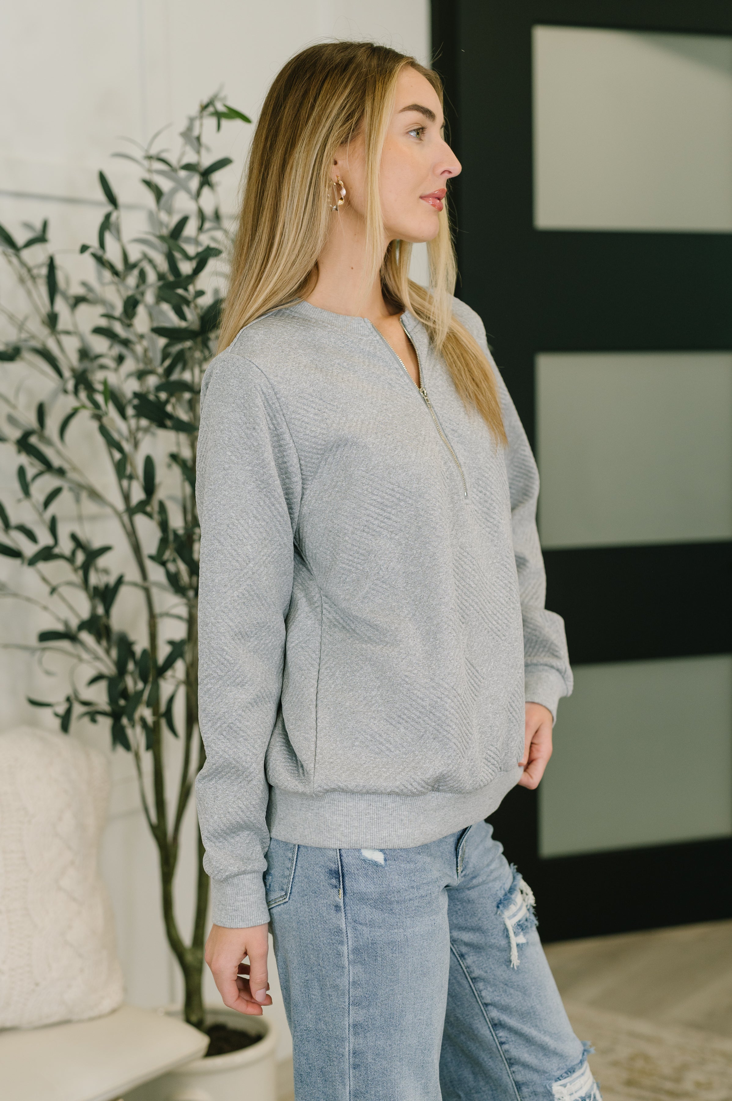 Early Day Quilted Half Zip Pullover