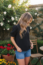 Bloom & Unwind Black Puff Sleeve Top