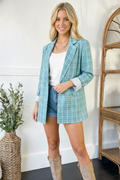 Mint To Be Plaid Blazer