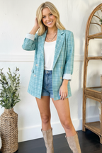 Mint To Be Plaid Blazer