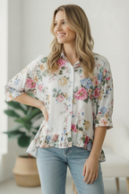 Home for the Weekend Floral Peplum Blouse