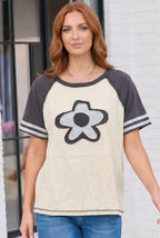 Retro Flower Power Baseball Tee