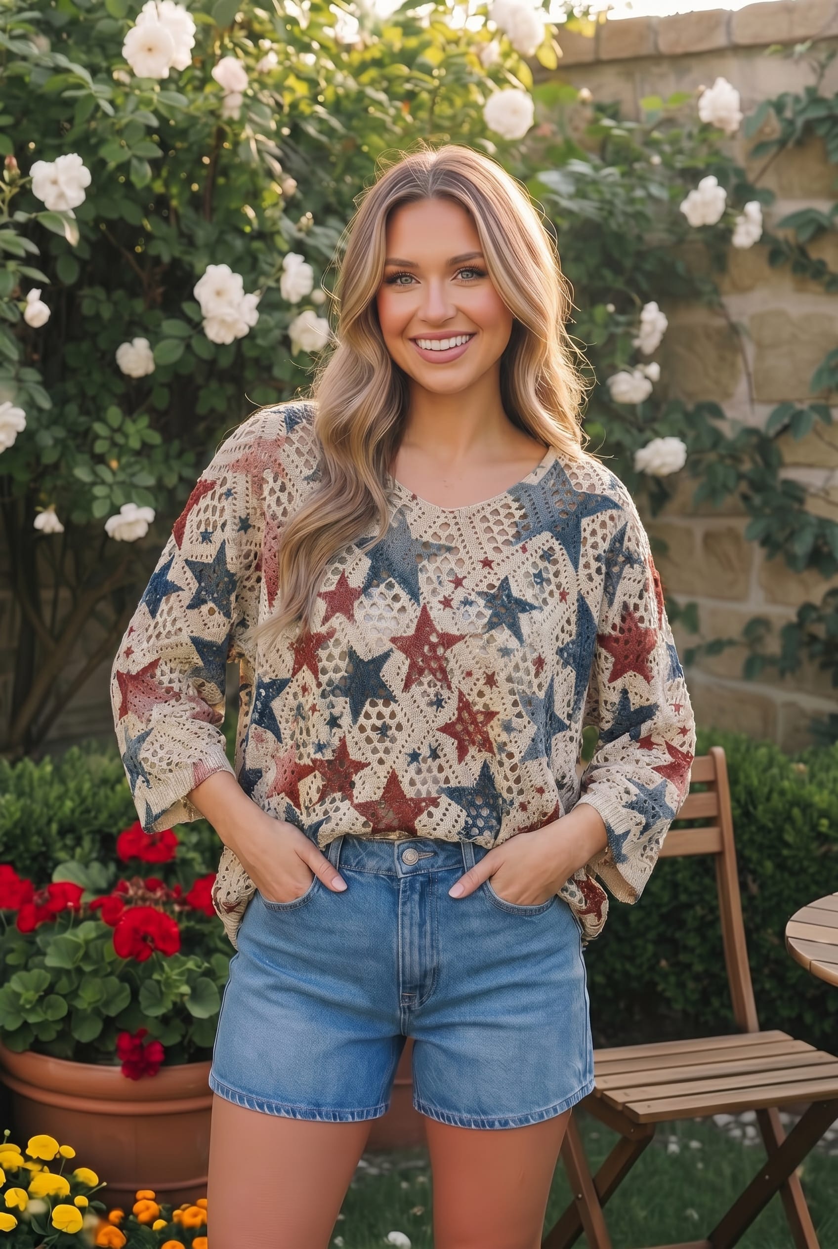 Star Spangled Crochet Sweater