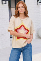 Retro Rainbow Star Oversized Tee