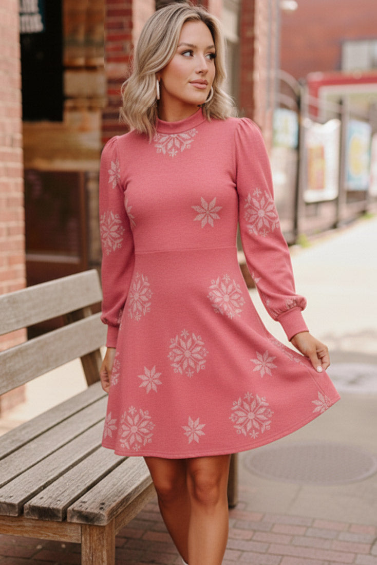 Snowflake Kisses Red Dress