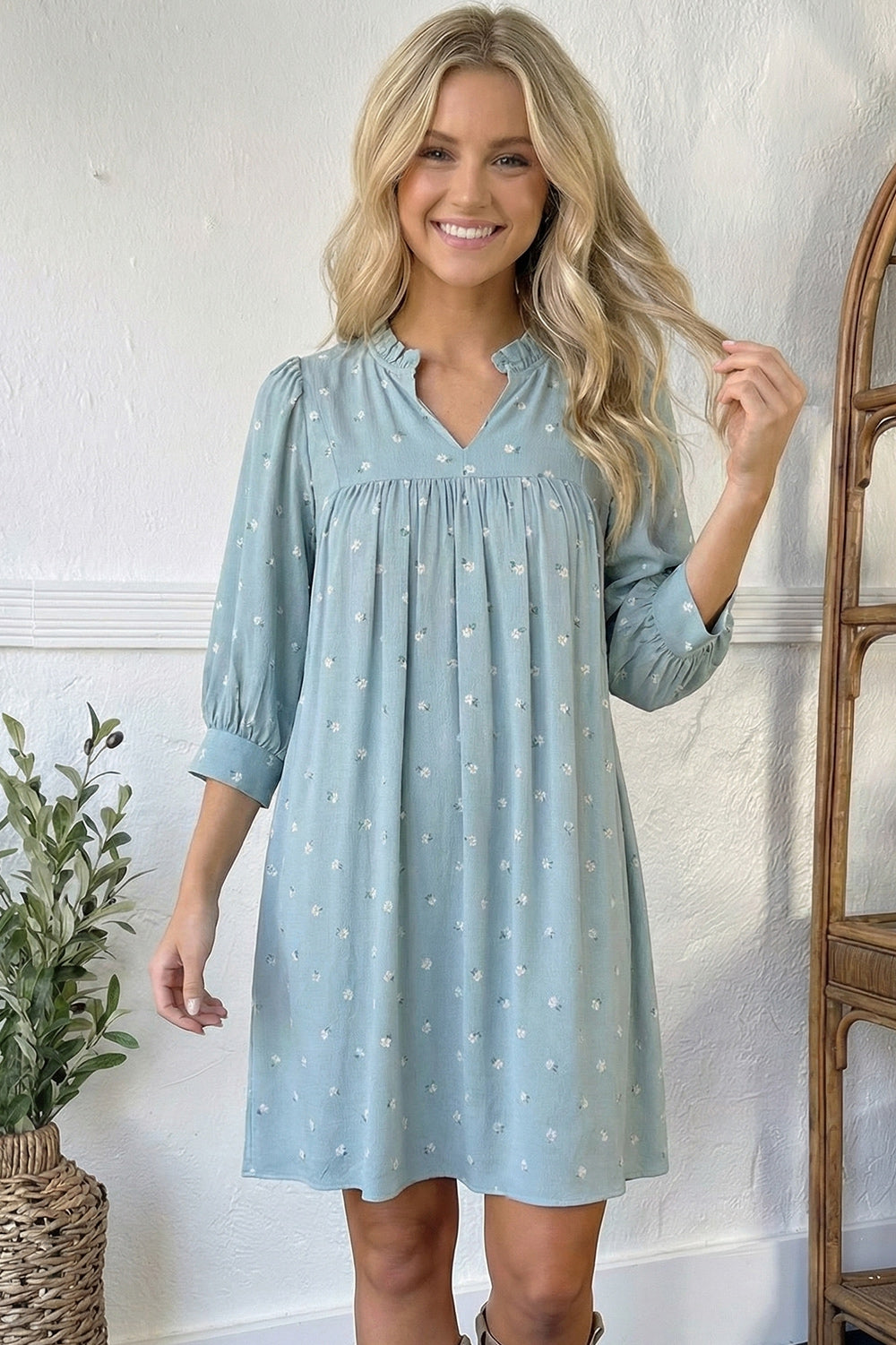 Bluebell Breeze Notch Neck Dress (Open Pack)