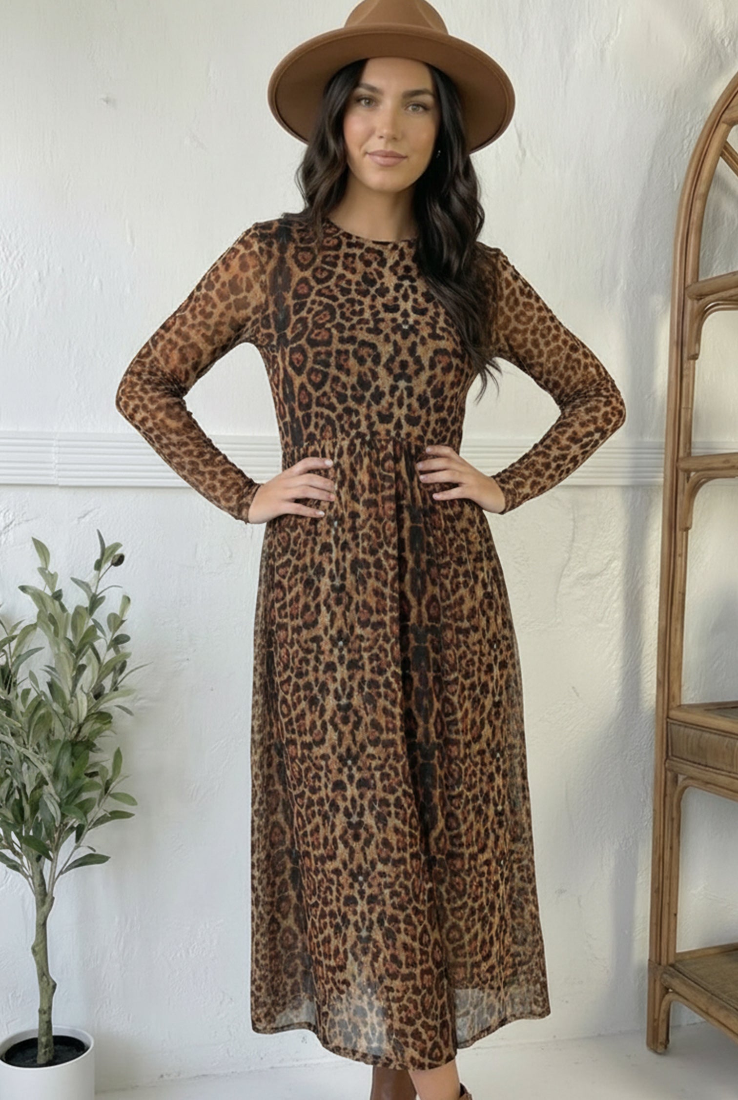 We Run the World Leopard Mesh Lined Dress