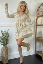 Small Town Sweetheart V Neck Dress