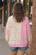 Floral Fields Pink Ribbed Colorblock