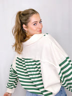 Piper Stripe Collared V Neck Top