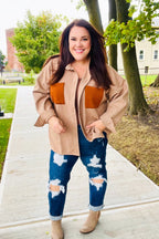 Start Your Day Rust Flannel Plaid Oversized Shacket