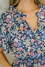 I Wanna Talk Notch Neck Midi Dress