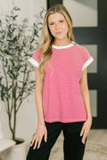 I Wouldn't Mind Short Sleeve Top in Ruby