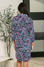 Inspire Collared Dress in Black and Cool Paisley