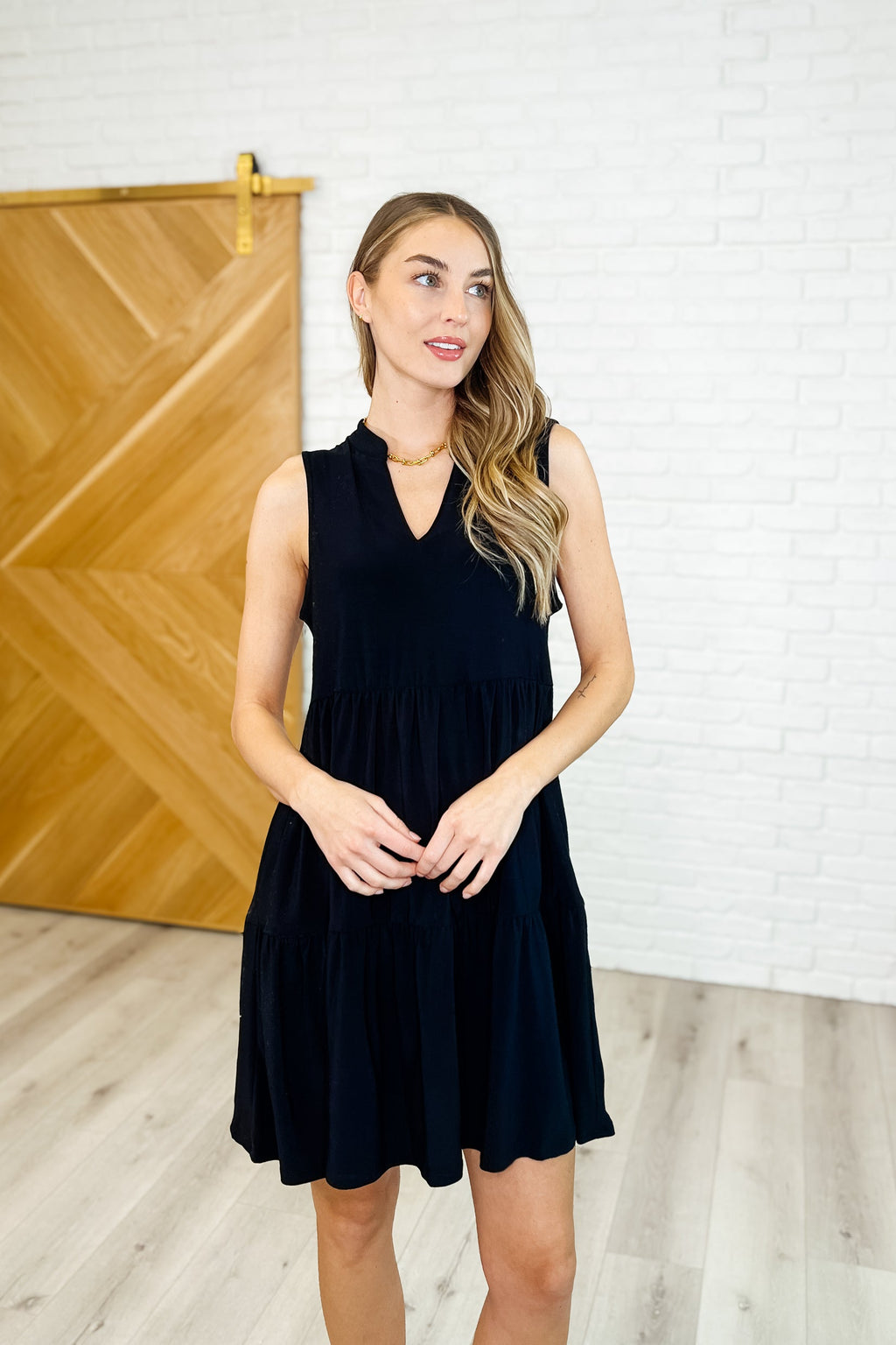 Lizzy Tiered Tank Dress in Black